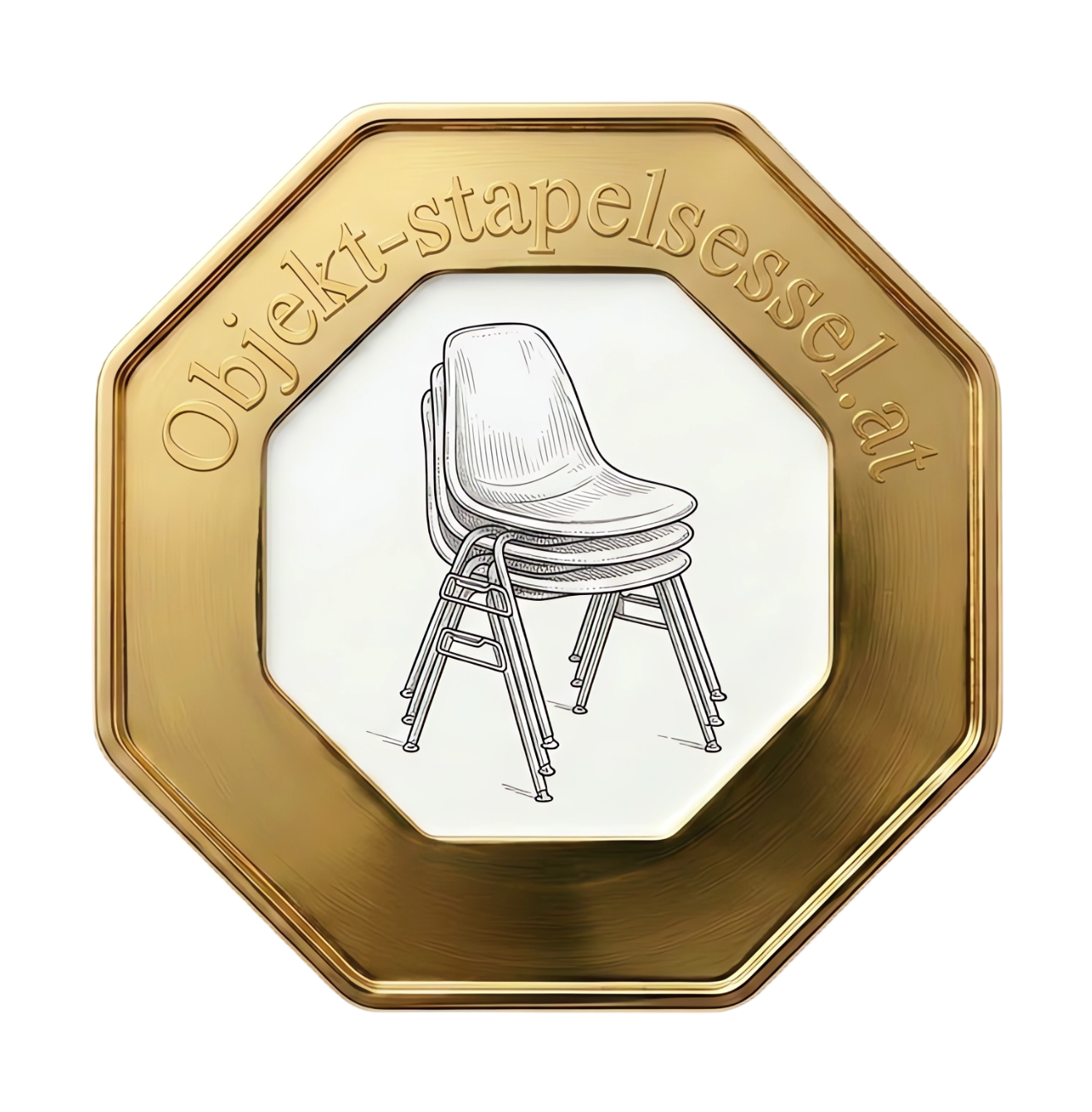 Offizielles Marken-Logo von Stuhlpapst für den Objekt-Stapelsessel und die professionelle, platzsparende Bestuhlung von Sälen, Kongressen und Events.