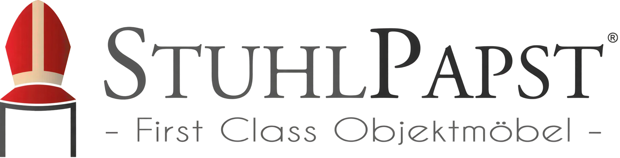 Das offizielle Logo von Stuhlpapst für die Kategorie Objekt-Stapelsessel als Symbol für hochwertige, platzsparende und komfortable Objektbestuhlung.